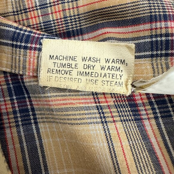 Kennington LTD Mens Plaid Button Down Shirt Sz 16.5 Vintage Western Long Sleeve - Picture 9 of 9
